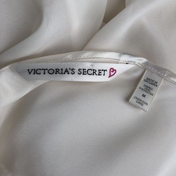 Victoria's Secret Medium Short Length Ivory Chiffon Sheer Babydoll Nightie Bride - Picture 8 of 8